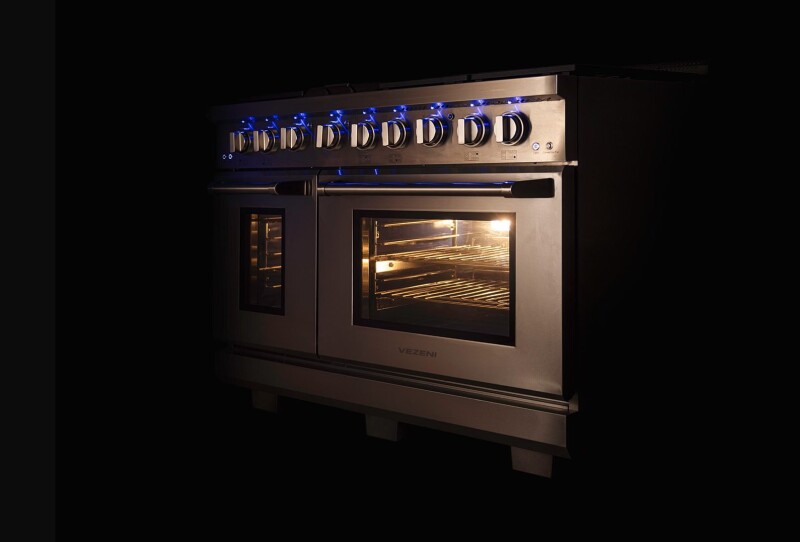 48" Vezeni Randolph Gas Range (Blue Knobs) VRN4802BL