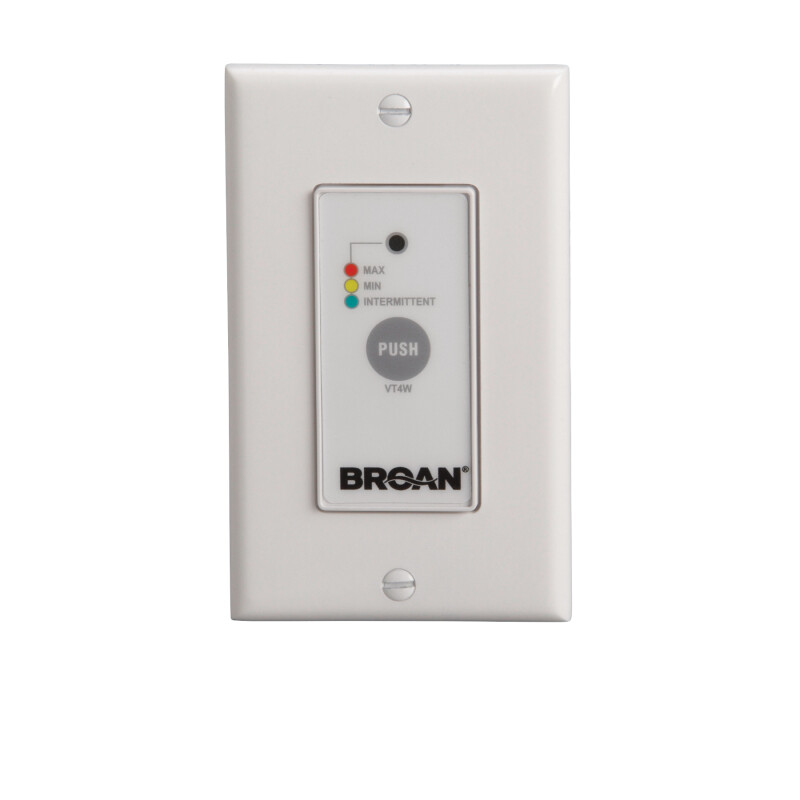 Off/Low/High Speed/Intermittent 20 min./hour Wall Control, VT4W