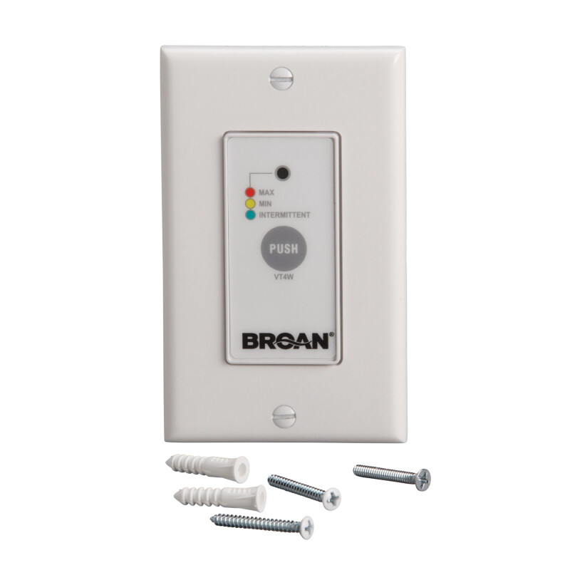 Off/Low/High Speed/Intermittent 20 min./hour Wall Control, VT4W