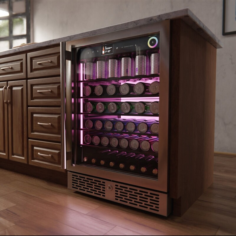 Vinoglow 151-Can Single-Zone Beverage Center VTBC117EVGSS