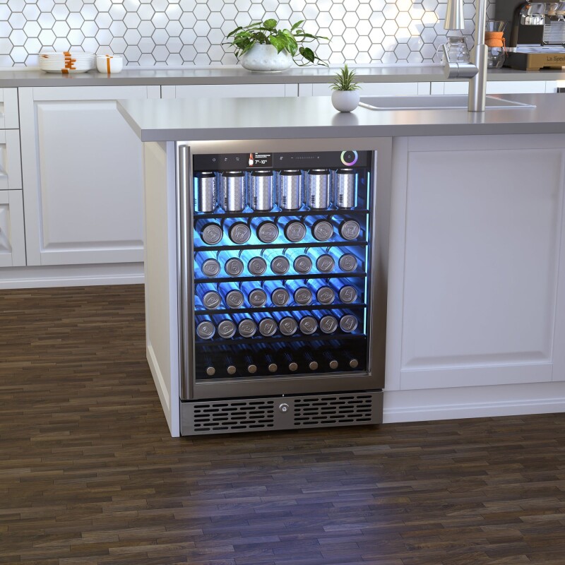 Vinoglow 151-Can Single-Zone Beverage Center VTBC117EVGSS