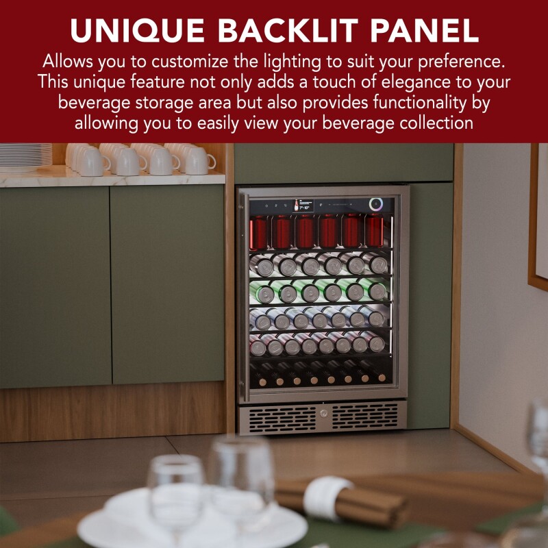 Vinoglow 151-Can Single-Zone Beverage Center VTBC117EVGSS