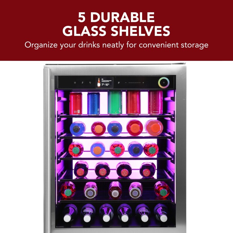 Vinoglow 151-Can Single-Zone Beverage Center VTBC117EVGSS