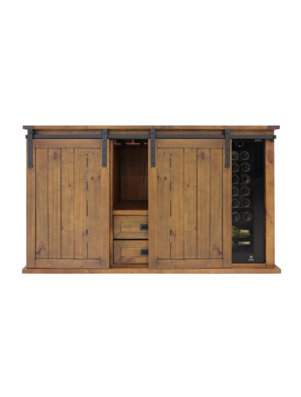 Rustic Wood Wine Cellar Credenza VTRUSTICRED3D