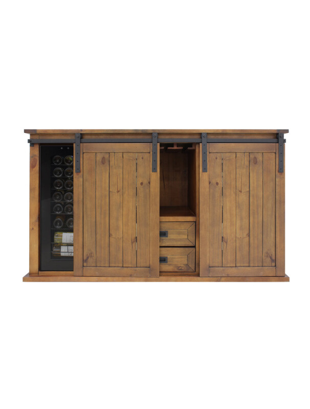 Rustic Wood Wine Cellar Credenza VTRUSTICRED3D