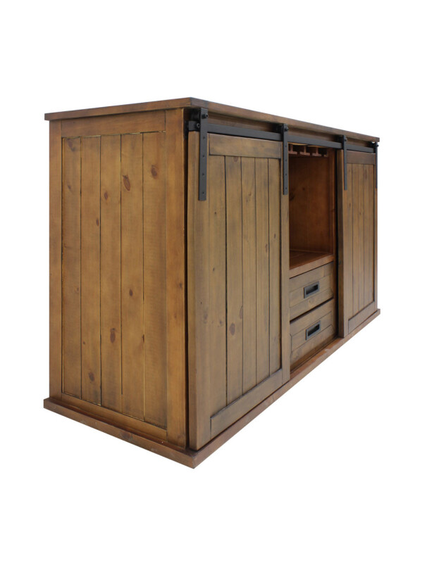 Rustic Wood Wine Cellar Credenza VTRUSTICRED3D