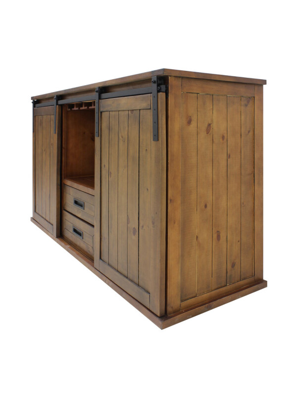 Rustic Wood Wine Cellar Credenza VTRUSTICRED3D