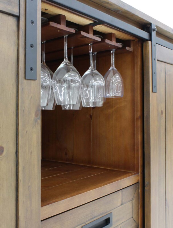 Rustic Wood Wine Cellar Credenza VTRUSTICRED3D