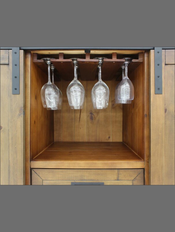Rustic Wood Wine Cellar Credenza VTRUSTICRED3D