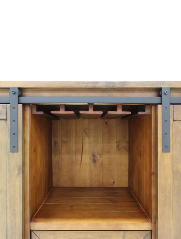 Rustic Wood Wine Cellar Credenza VTRUSTICRED3D