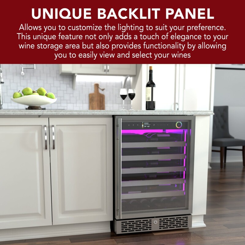Vinoglow 41-Bottle Single-Zone Wine Cooler VTWC041EVGSS