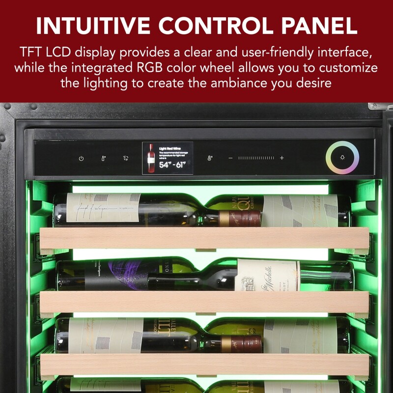 Vinoglow 41-Bottle Single-Zone Wine Cooler VTWC041EVGSS