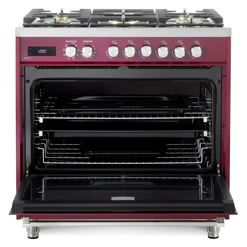 36 inch Ultima Collection Freestanding Dual Fuel Range with 5 Sealed SABAF Brass Burners, 5 cu. ft. Oven Capacity VUFSGE365BU