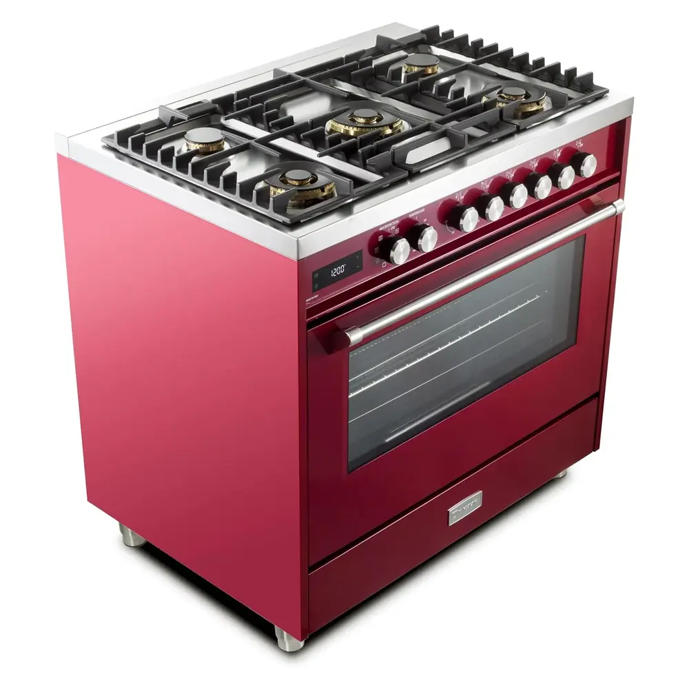 36 inch Ultima Collection Freestanding Dual Fuel Range with 5 Sealed SABAF Brass Burners, 5 cu. ft. Oven Capacity VUFSGE365BU
