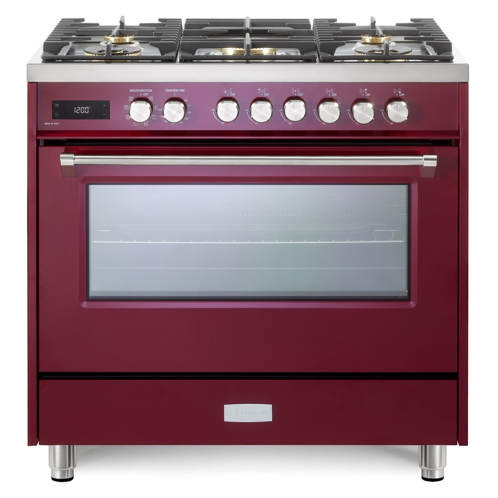 36 inch Ultima Collection Freestanding Dual Fuel Range with 5 Sealed SABAF Brass Burners, 5 cu. ft. Oven Capacity VUFSGE365BU