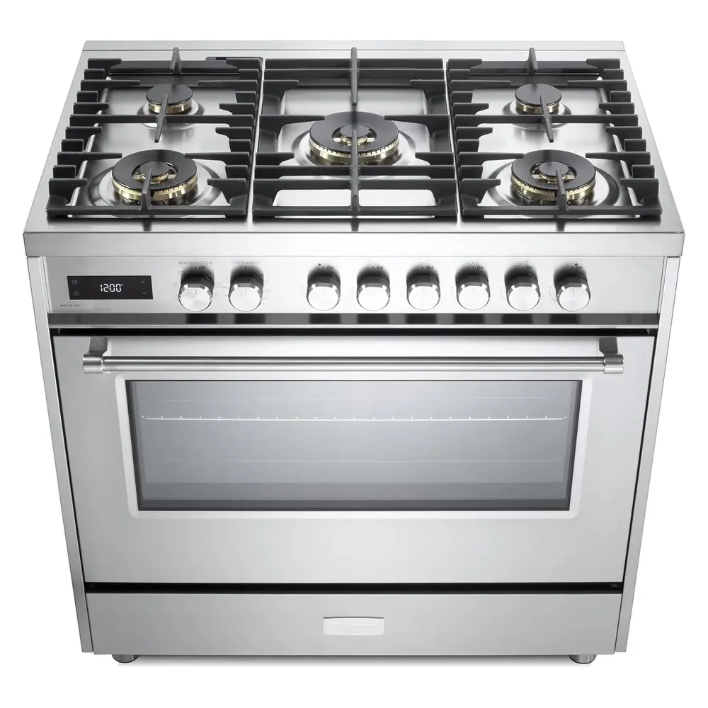 36 inch Ultima Collection Freestanding Dual Fuel Range with 5 Sealed SABAF Brass Burners, 5 cu. ft. Oven Capacity VUFSGE365SS