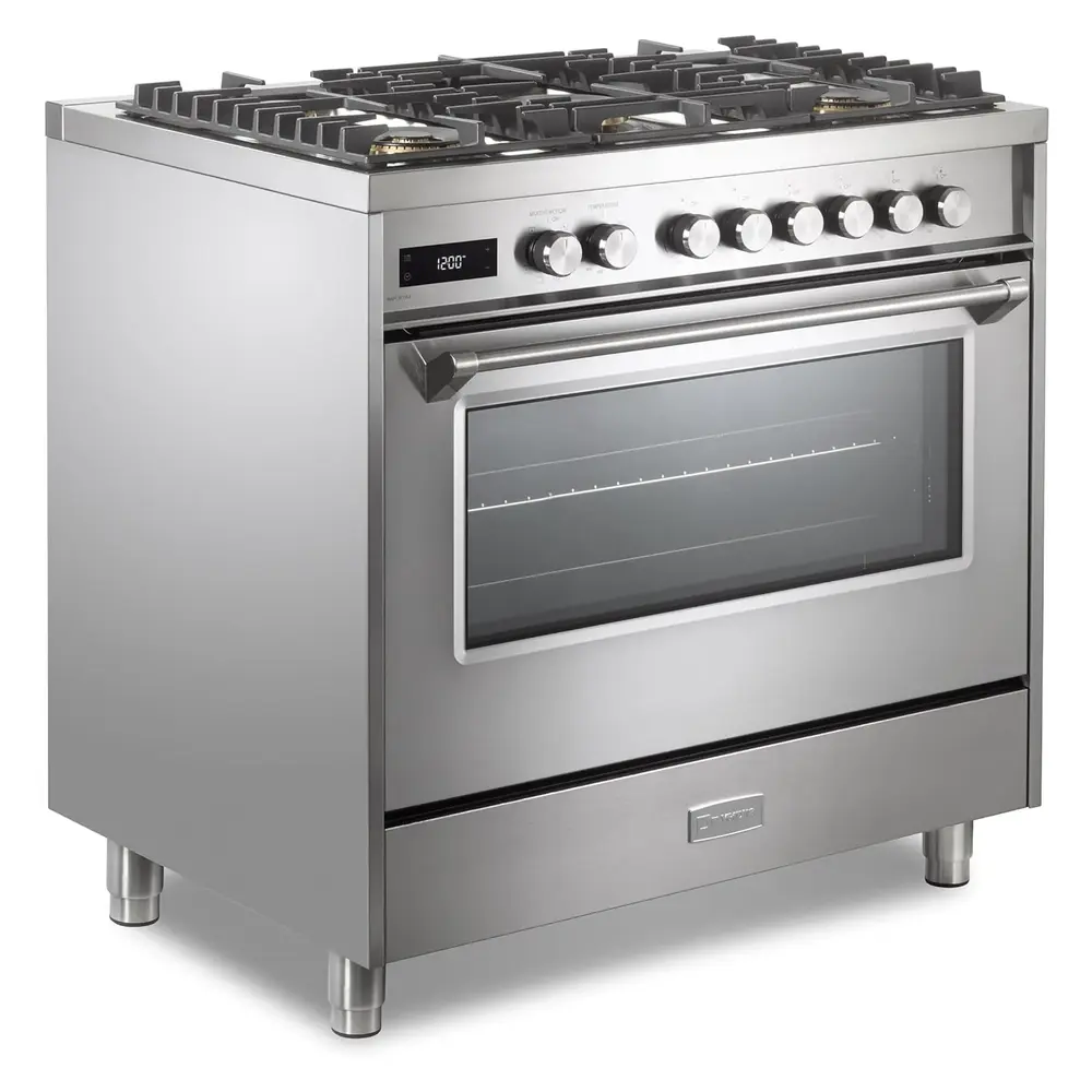 36 inch Ultima Collection Freestanding Dual Fuel Range with 5 Sealed SABAF Brass Burners, 5 cu. ft. Oven Capacity VUFSGE365SS