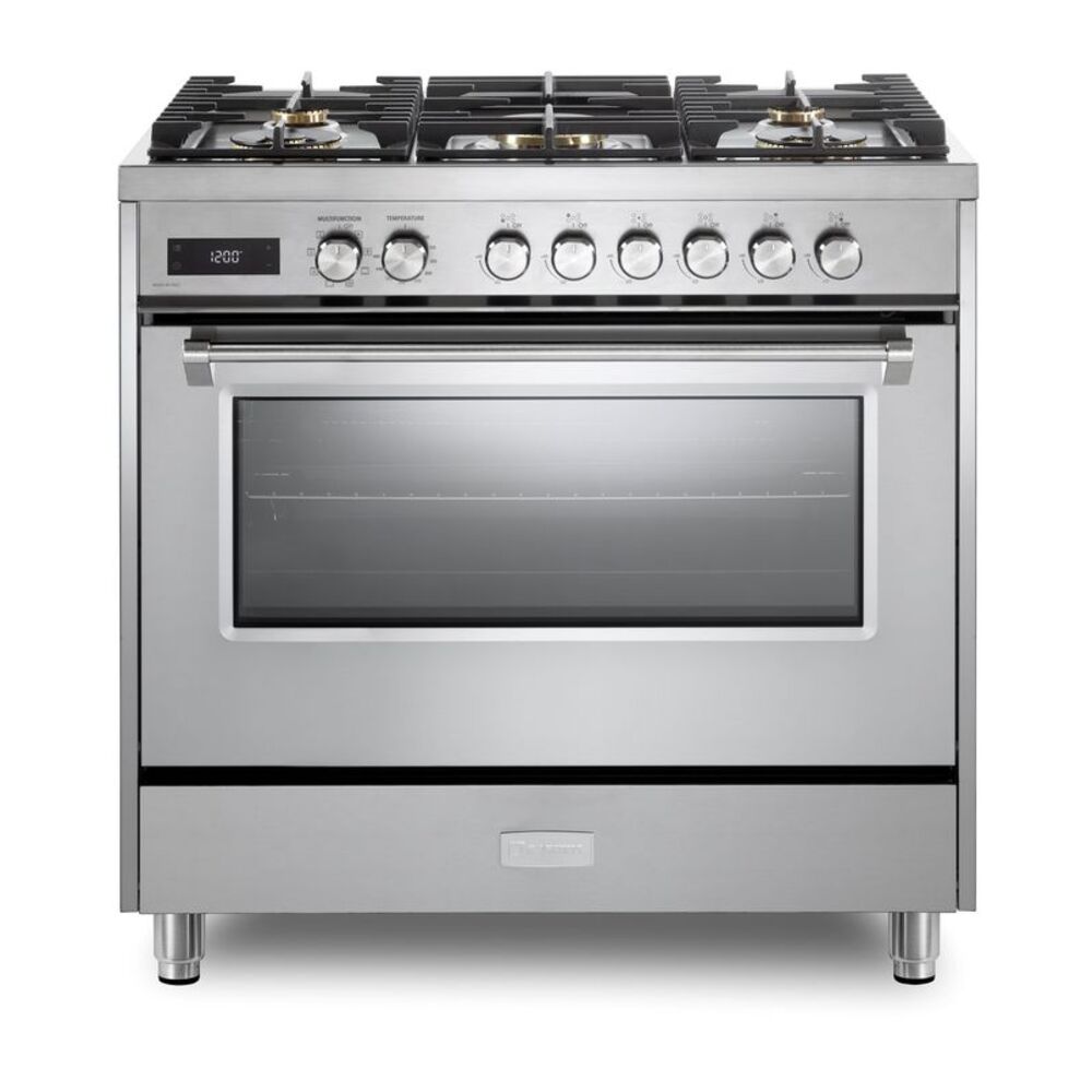 36 inch Ultima Collection Freestanding Dual Fuel Range with 5 Sealed SABAF Brass Burners, 5 cu. ft. Oven Capacity VUFSGE365SS