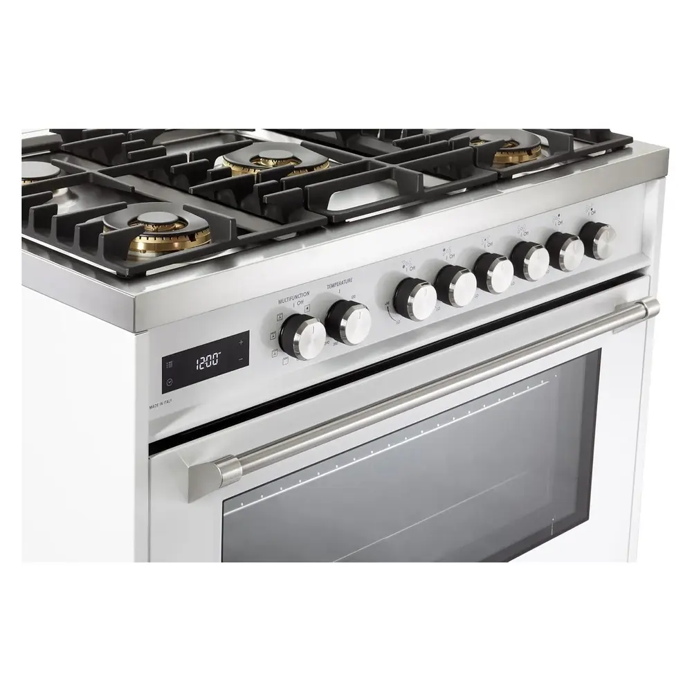 36 inch Ultima Collection Freestanding Dual Fuel Range with 5 Sealed SABAF Brass Burners, 5 cu. ft. Oven Capacity VUFSGE365W