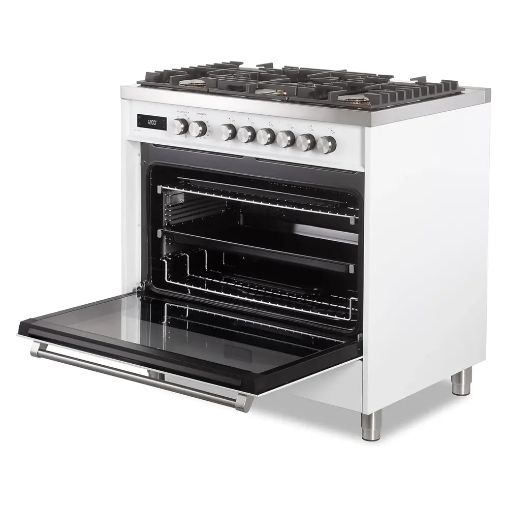 36 inch Ultima Collection Freestanding Dual Fuel Range with 5 Sealed SABAF Brass Burners, 5 cu. ft. Oven Capacity VUFSGE365W