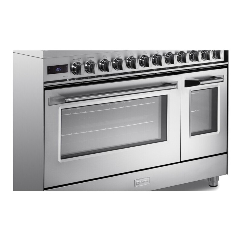 48 inch Ultima Collection Dual Fuel Range with 6 Brass Sealed Burners, 5.8 cu. ft. Oven Capacity, Digital Clock VUFSGE486DSS