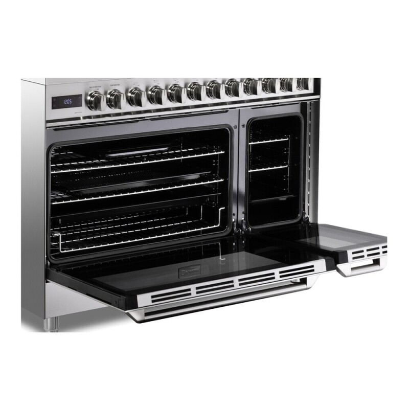48 inch Ultima Collection Dual Fuel Range with 6 Brass Sealed Burners, 5.8 cu. ft. Oven Capacity, Digital Clock VUFSGE486DSS