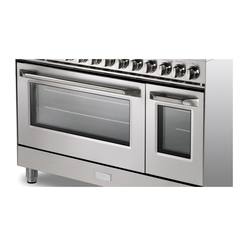 48 inch Ultima Collection Dual Fuel Range with 6 Brass Sealed Burners, 5.8 cu. ft. Oven Capacity, Digital Clock VUFSGE486DSS