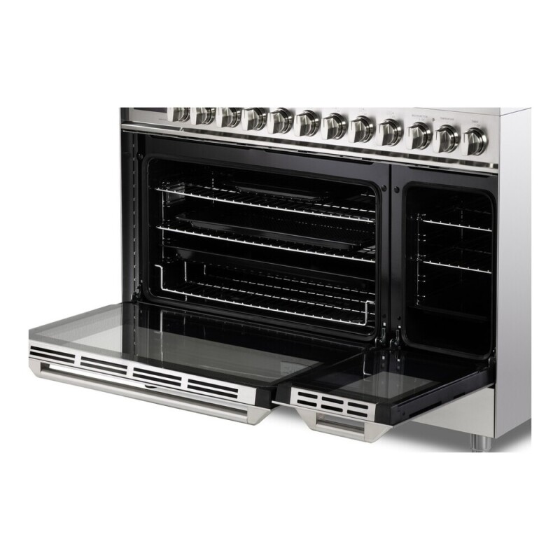48 inch Ultima Collection Dual Fuel Range with 6 Brass Sealed Burners, 5.8 cu. ft. Oven Capacity, Digital Clock VUFSGE486DSS
