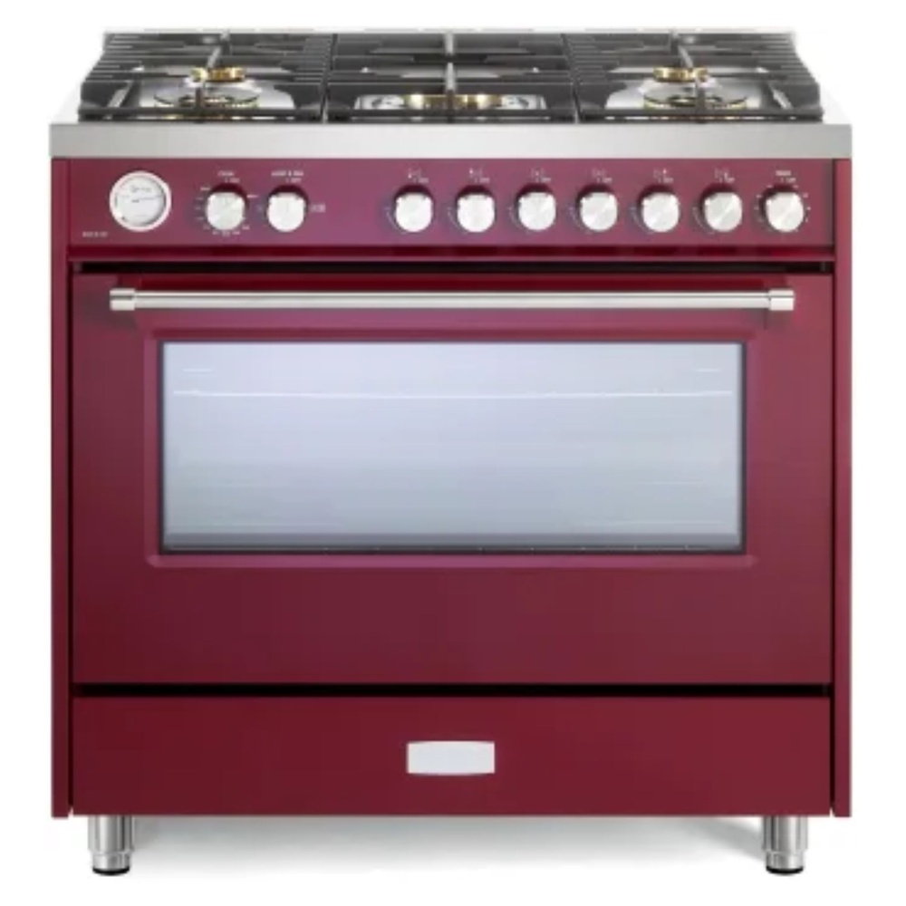 36 inch Ultima Collection Freestanding Gas Range with 5 Sealed SABAF Brass Burners, 5 cu. ft. Oven Capacity, Temperature Gauge VUFSGG365BU