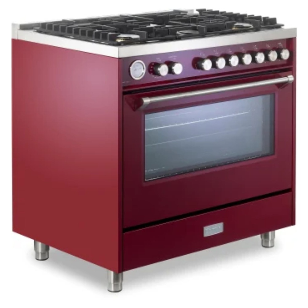 36 inch Ultima Collection Freestanding Gas Range with 5 Sealed SABAF Brass Burners, 5 cu. ft. Oven Capacity, Temperature Gauge VUFSGG365BU