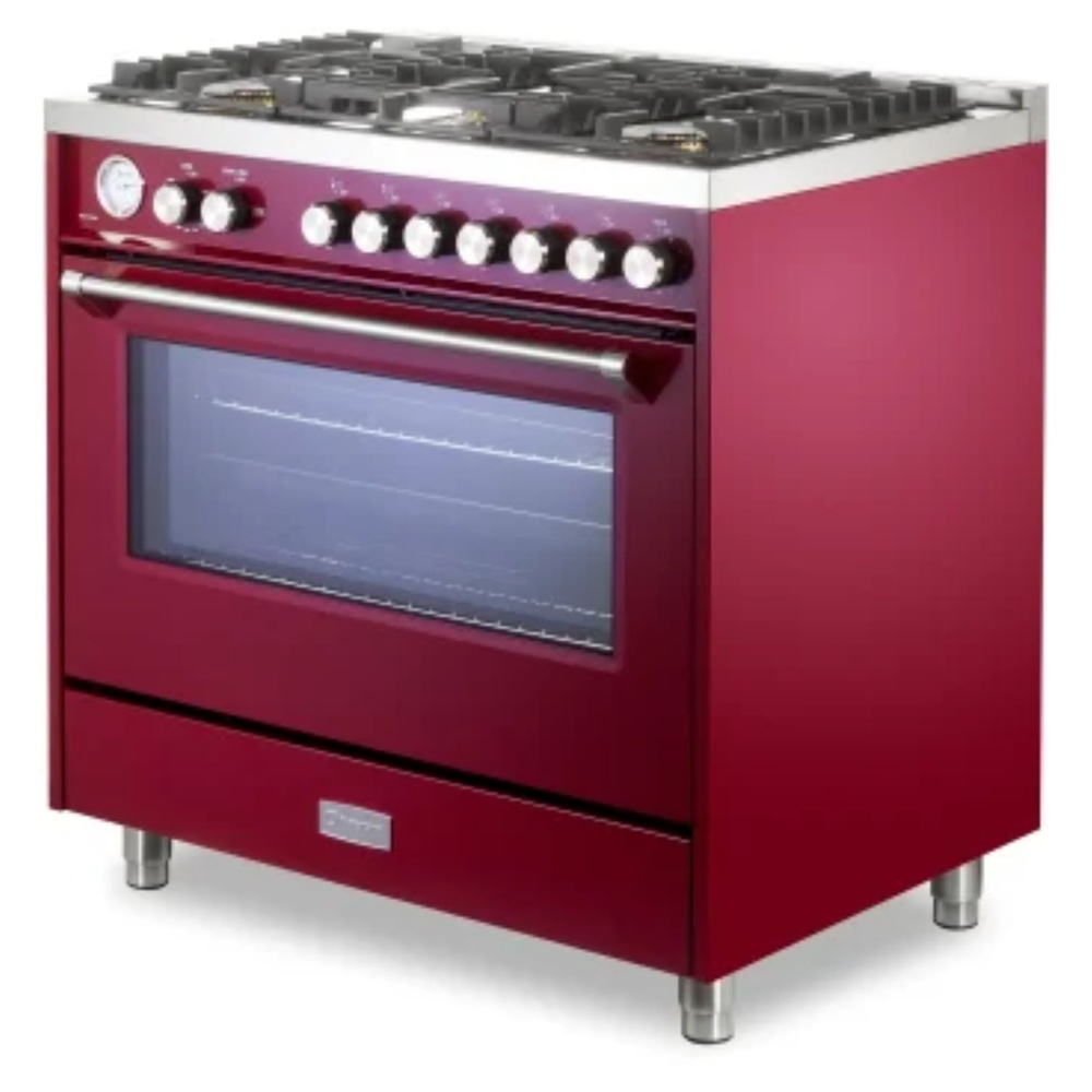 36 inch Ultima Collection Freestanding Gas Range with 5 Sealed SABAF Brass Burners, 5 cu. ft. Oven Capacity, Temperature Gauge VUFSGG365BU