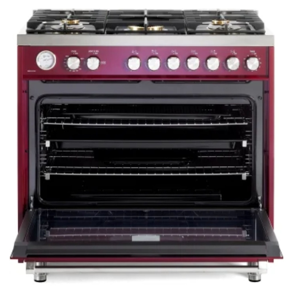 36 inch Ultima Collection Freestanding Gas Range with 5 Sealed SABAF Brass Burners, 5 cu. ft. Oven Capacity, Temperature Gauge VUFSGG365BU
