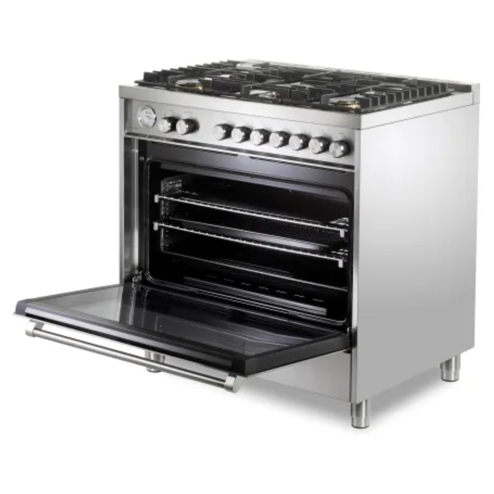 36 inch Ultima Collection Freestanding Gas Range with 5 Sealed SABAF Brass Burners, 5 cu. ft. Oven Capacity, Temperature Gauge VUFSGG365SS