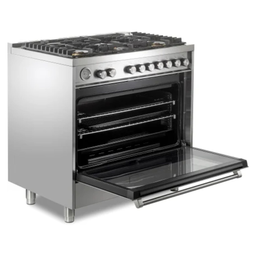 36 inch Ultima Collection Freestanding Gas Range with 5 Sealed SABAF Brass Burners, 5 cu. ft. Oven Capacity, Temperature Gauge VUFSGG365SS