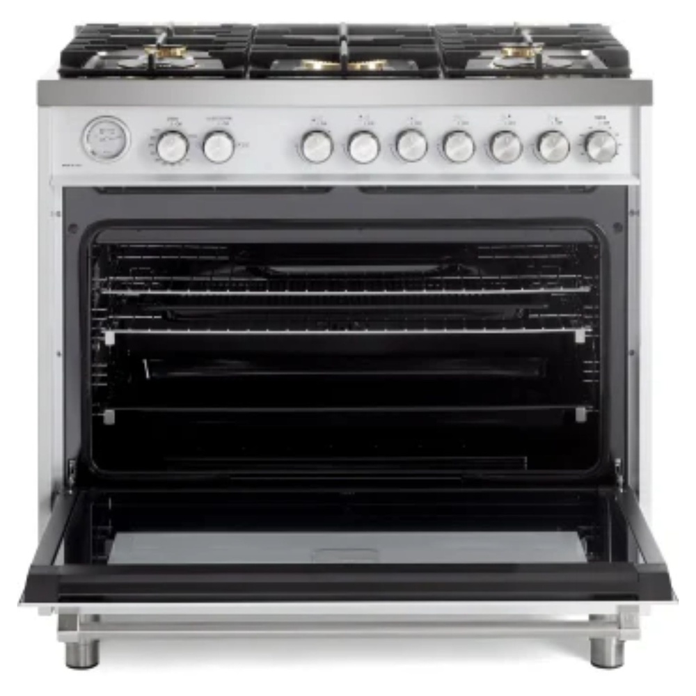 36 inch Ultima Collection Freestanding Gas Range with 5 Sealed SABAF Brass Burners, 5 cu. ft. Oven Capacity, Temperature Gauge VUFSGG365W