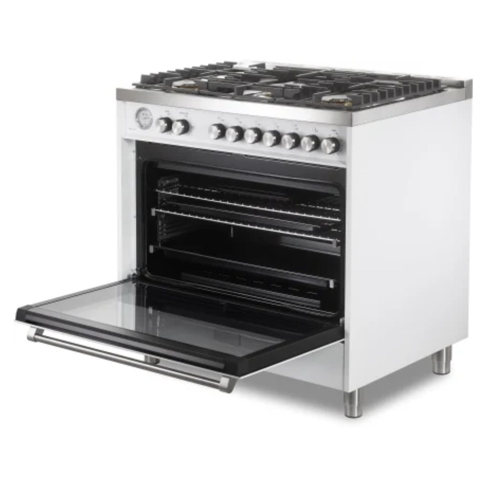 36 inch Ultima Collection Freestanding Gas Range with 5 Sealed SABAF Brass Burners, 5 cu. ft. Oven Capacity, Temperature Gauge VUFSGG365W