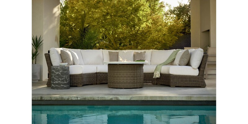 Huntington Outdoor Round Fire Table W003RDFTNLAVTMB