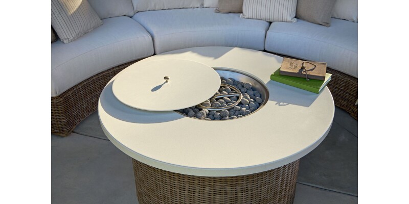 Huntington Outdoor Round Fire Table W003RDFTNLAVTMB