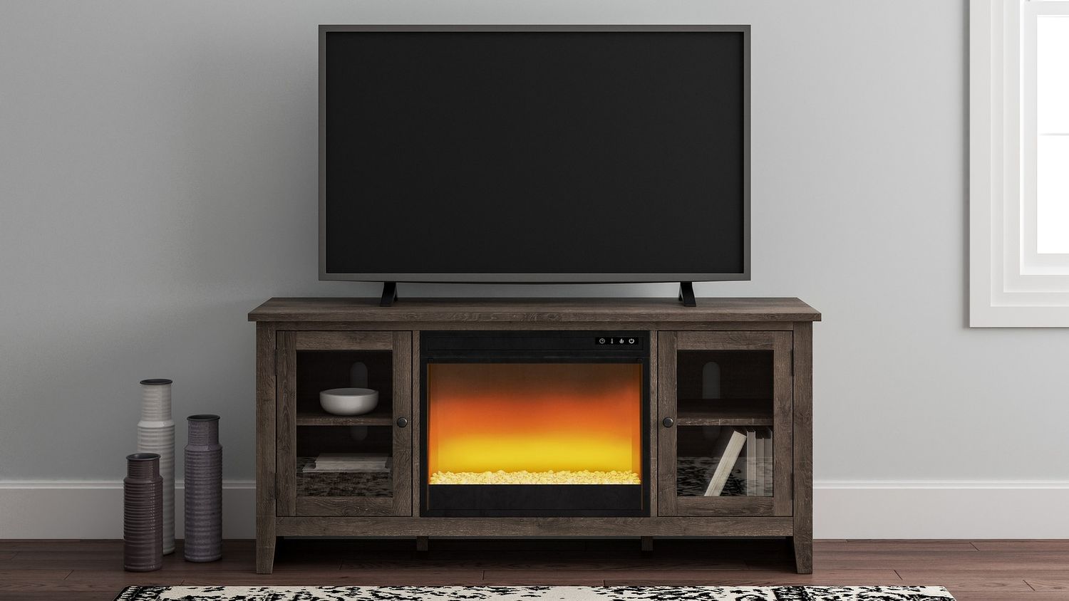 Entertainment Accessories Fireplace Insert Glass/Stone W10002