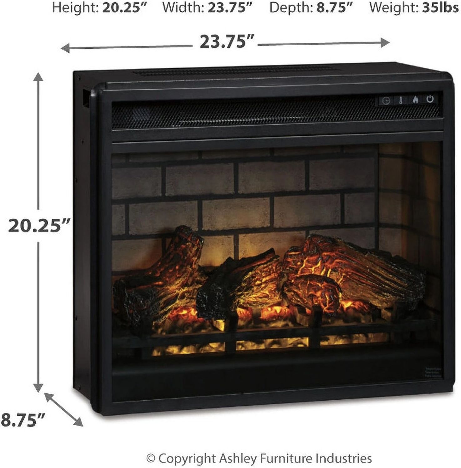 Black Infrared Fireplace Insert W100101