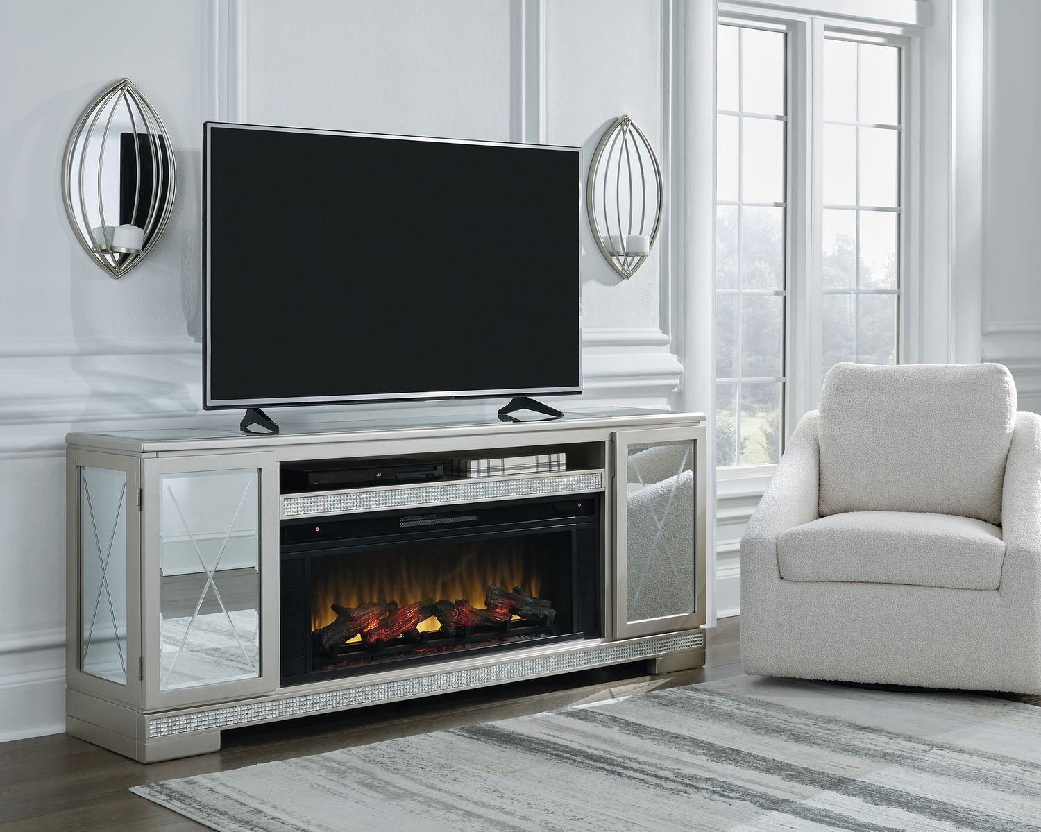 Entertainment Accessories Black Fireplace Insert W10012