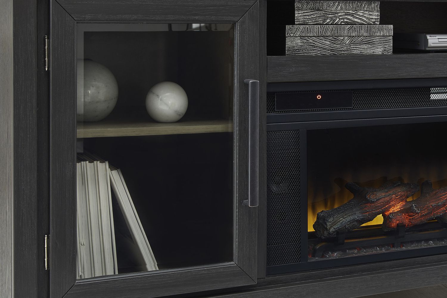 Entertainment Accessories Black Fireplace Insert W10012