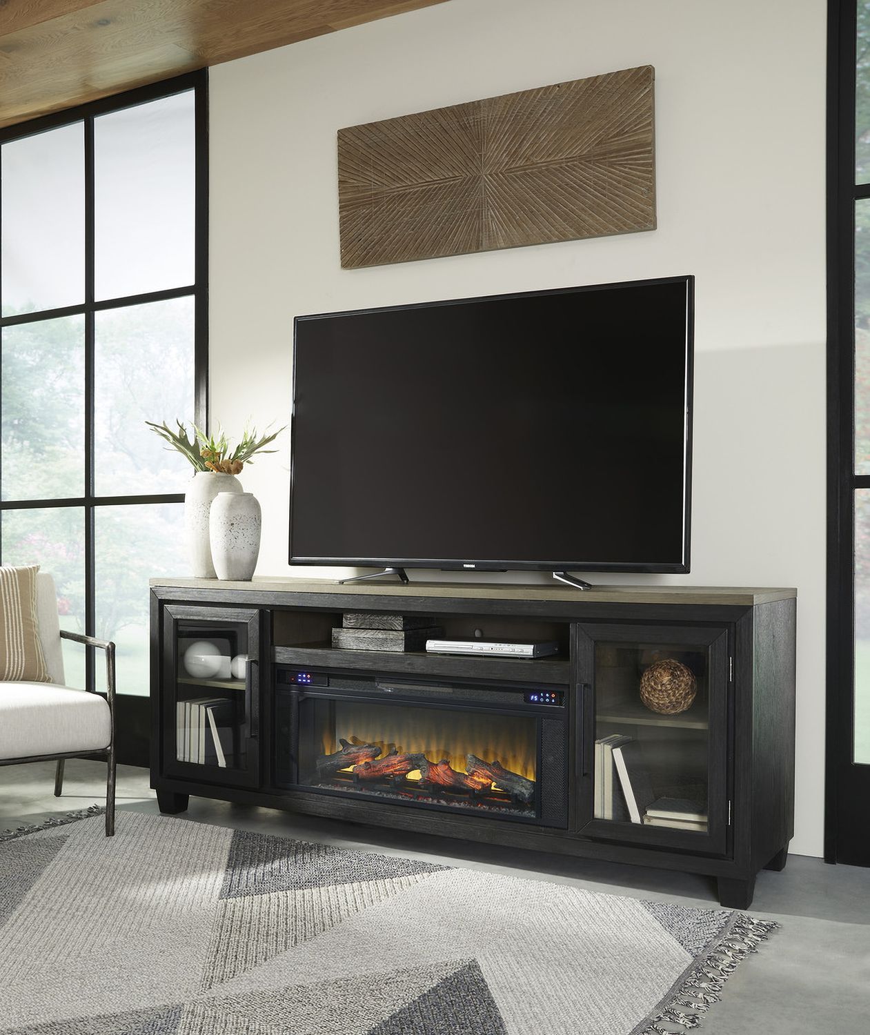 Entertainment Accessories Black Fireplace Insert W10012