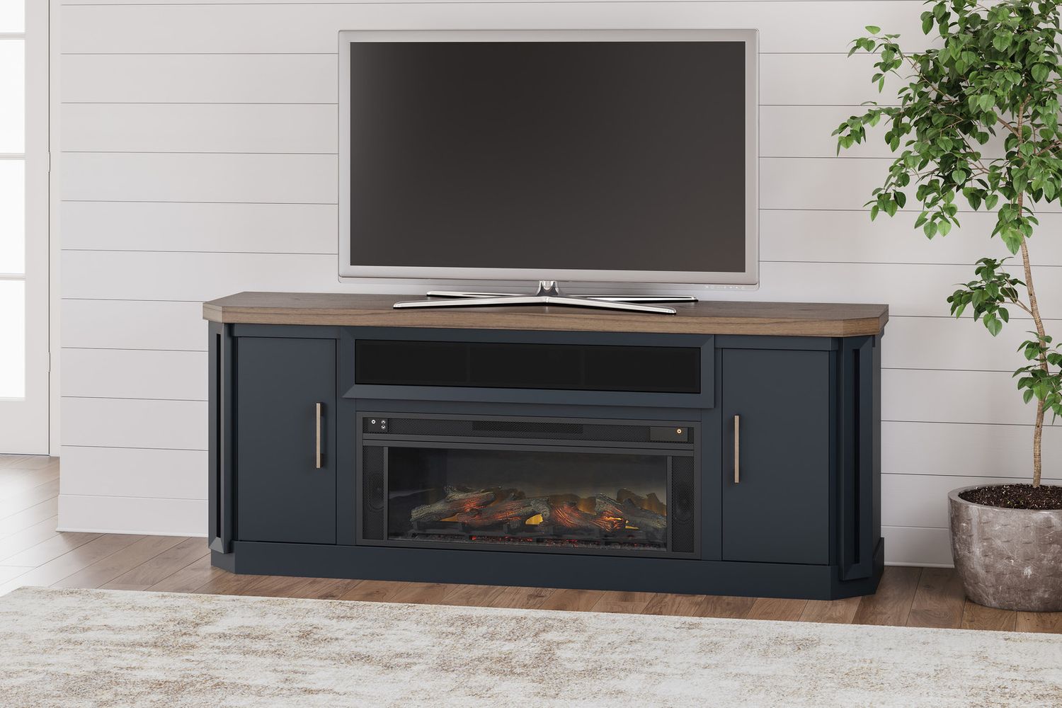 Entertainment Accessories Black Fireplace Insert W10012