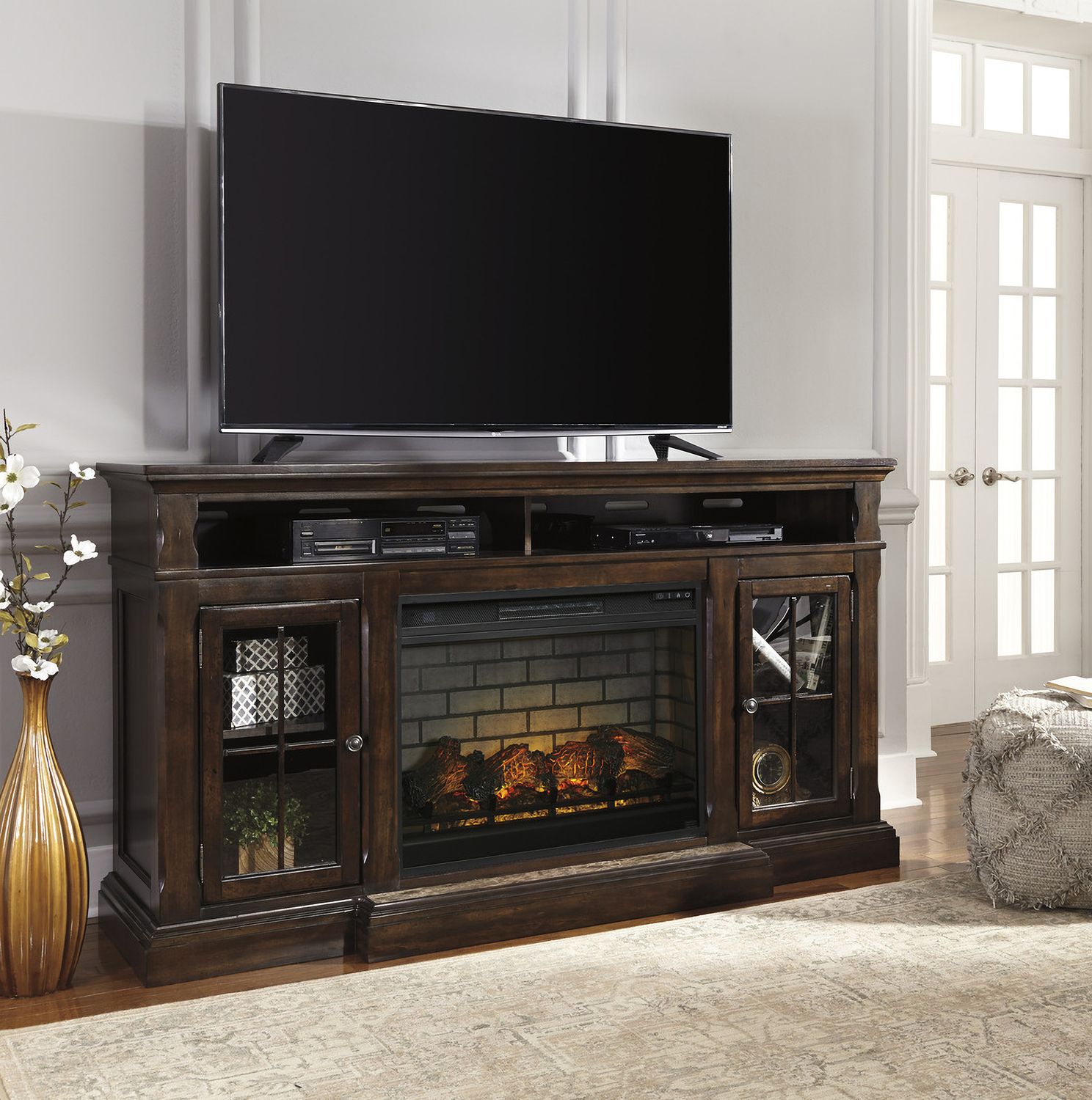 Black Electric Infrared Fireplace Insert W100121