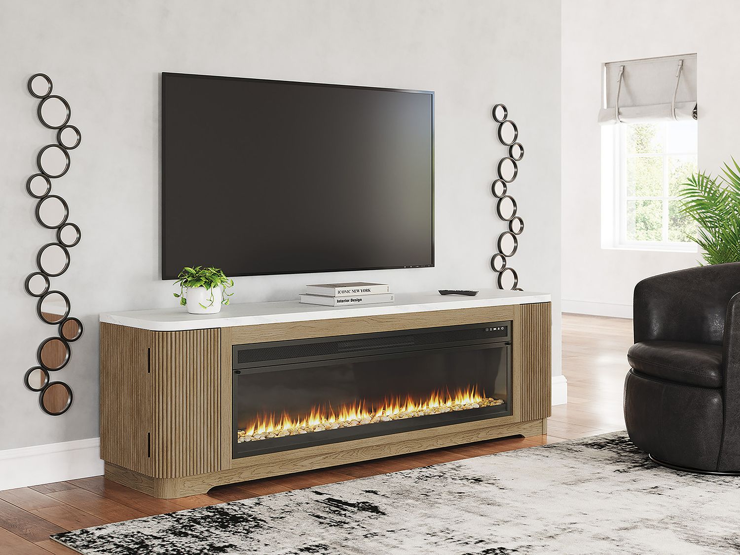 Wide Fireplace Insert W10022