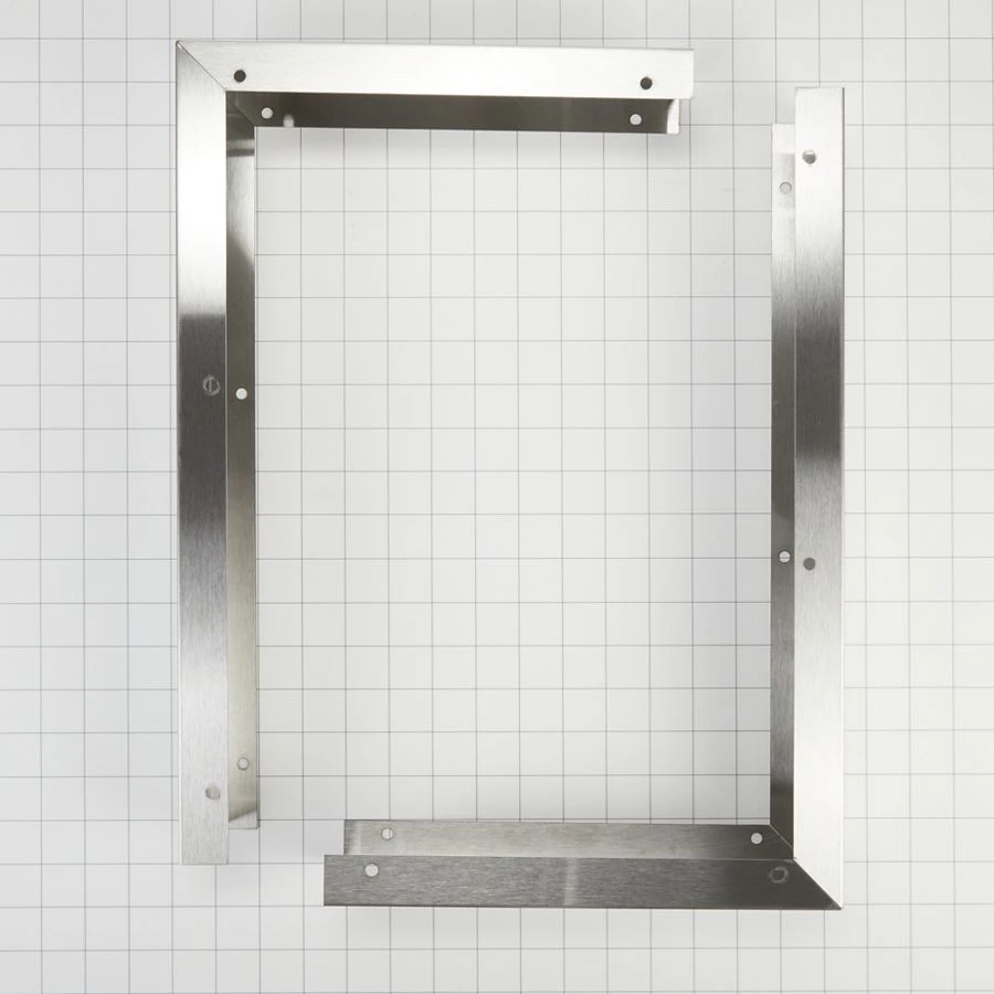 3" X 17 1/4" X 11" Over-The-Range Microwave Trim Kit with stainless steel trim pieces, mounting hardware, & instructions W10164745
