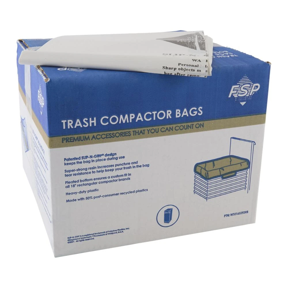 Heavy-Duty Plastic Compactor Bags (60-Pack) - White with Odor Remover for 18-IN Compactor Models W10165293RB
