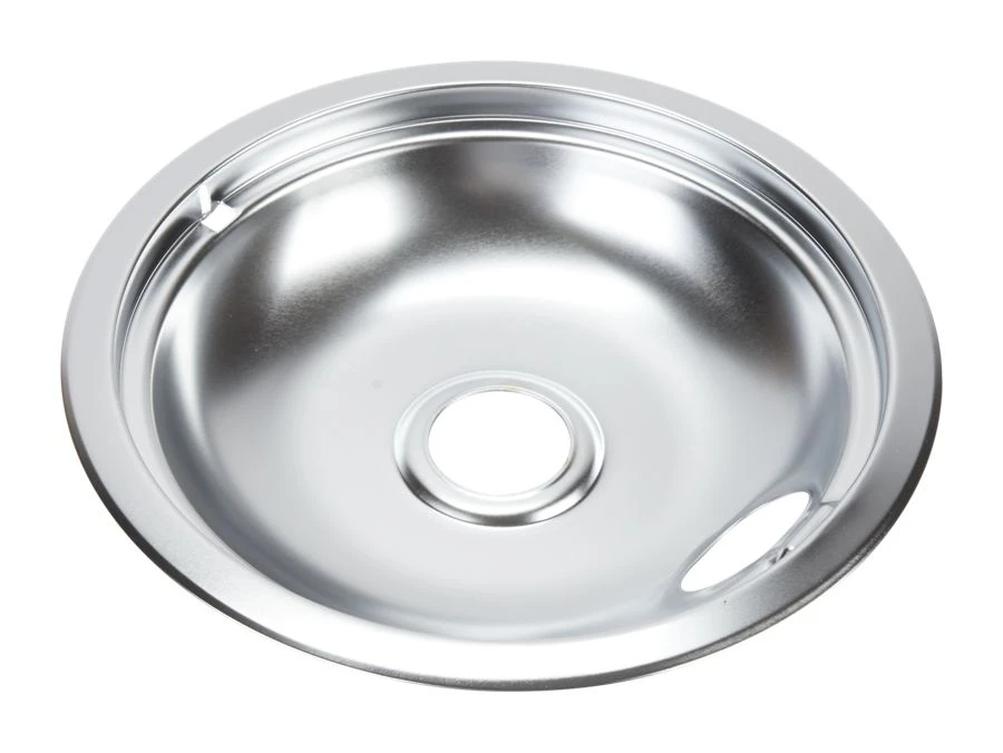 Range Electric/Cooktop 8-IN Round Drip Bowl (Single-Pack) - Chrome for Non-Hinged, 2-Wire Plug Cooking Elements W10196405RW