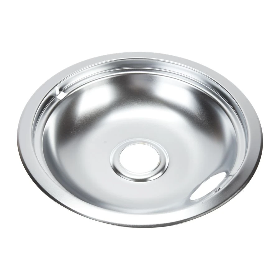 Range Electric/Cooktop 8-IN Round Drip Bowl (Single-Pack) - Chrome for Non-Hinged, 2-Wire Plug Cooking Elements W10196405RW